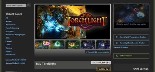 Torchlight - выход в свет через Steam